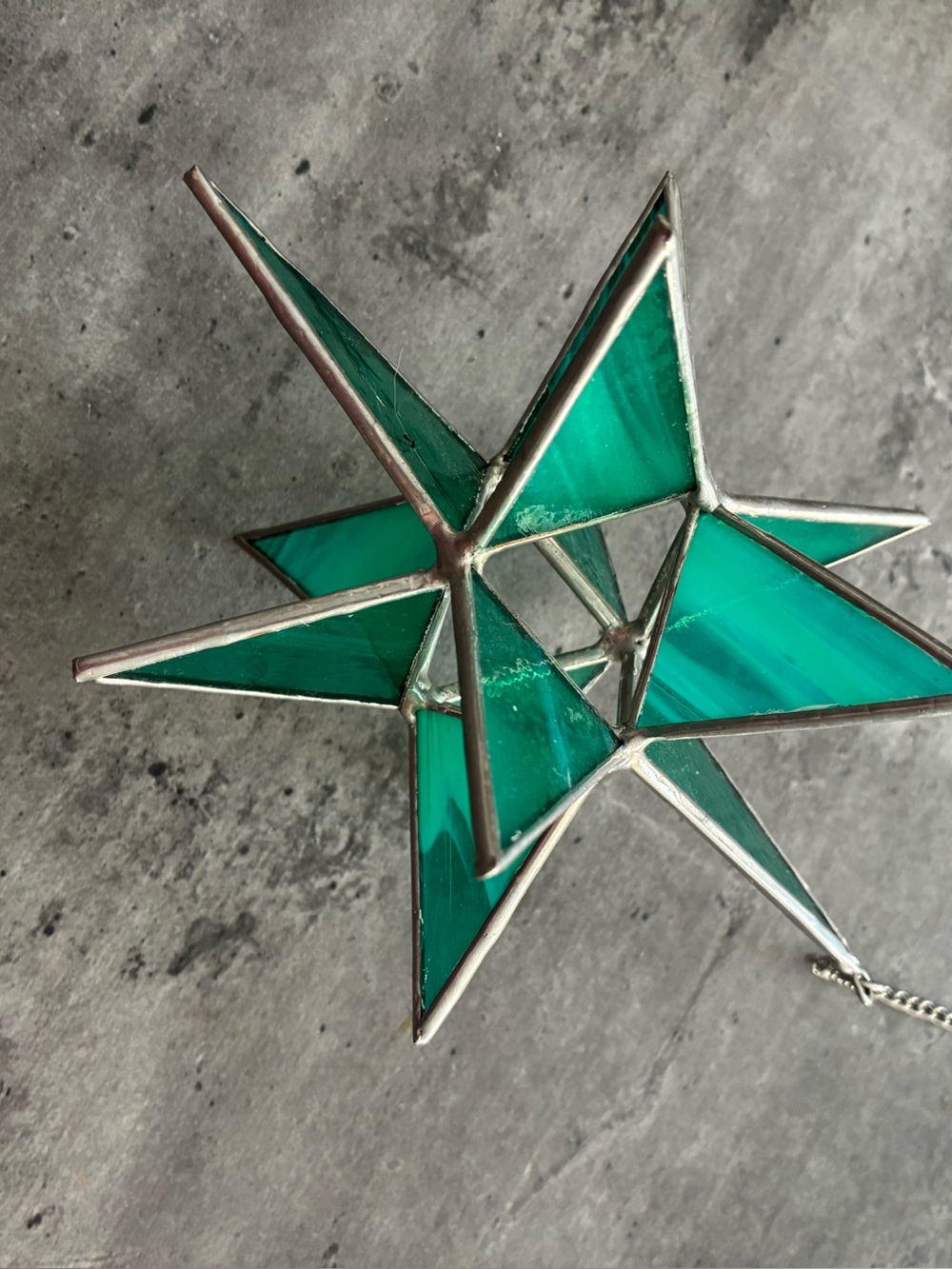 Green Stained Glass Hanging Star
